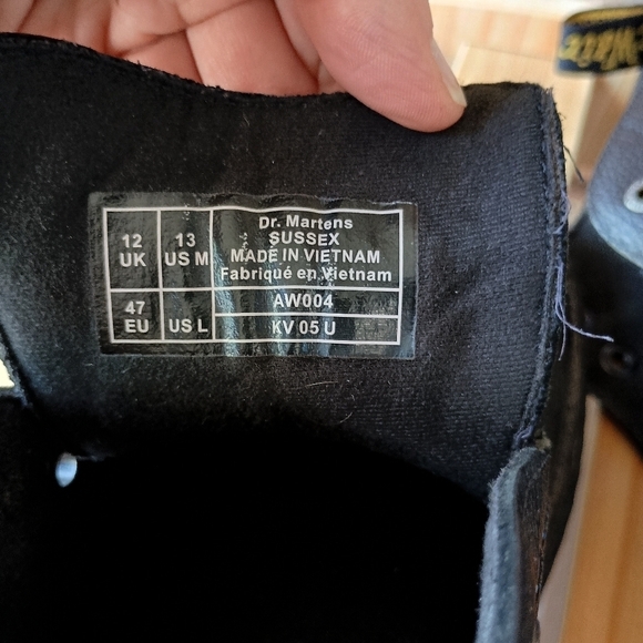 Dr Martens DM\'s Industrial Sussex Black Leather Chukka Boots Men\'s Size 13 main image 6